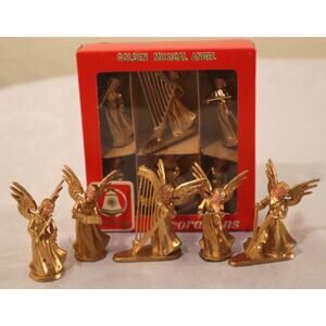 Commodore Golden Musical Angels Christmas Decorations Vintage